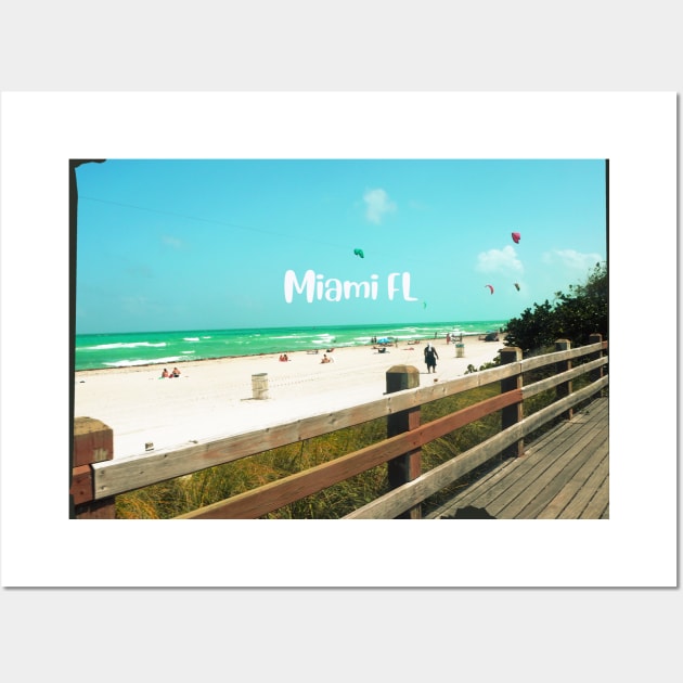 photo Miami Florida blue sky palmtree landscape USA nature lovers Wall Art by BoogieCreates